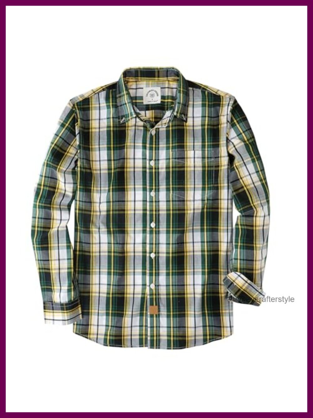 Mens Long Sleeve Button Down Shirt Casual Soft Plaid Regular Fit Cotton